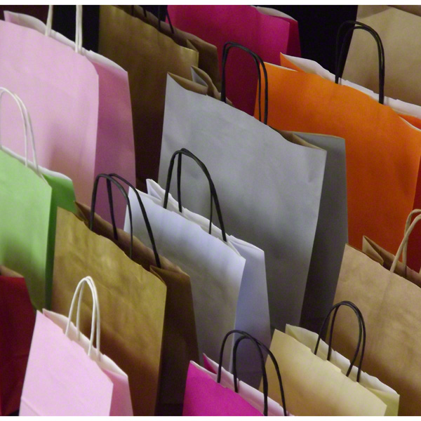 paper carrier bags in many colours
